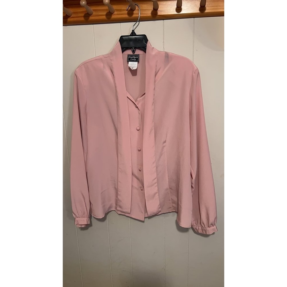 Southern Lady Pink Button-Up Blouse Size 12